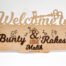 Wood welcome sign